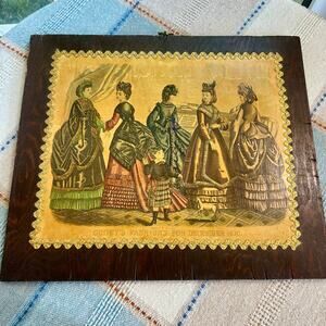 Vintage Godey’s Fashion Lithograph on Wood – December 1870